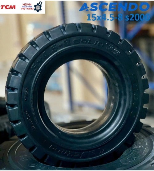 Lốp đặc 15x4 1/2-8 Ascendo Indonexia - Công nghệ Hàn Quốc